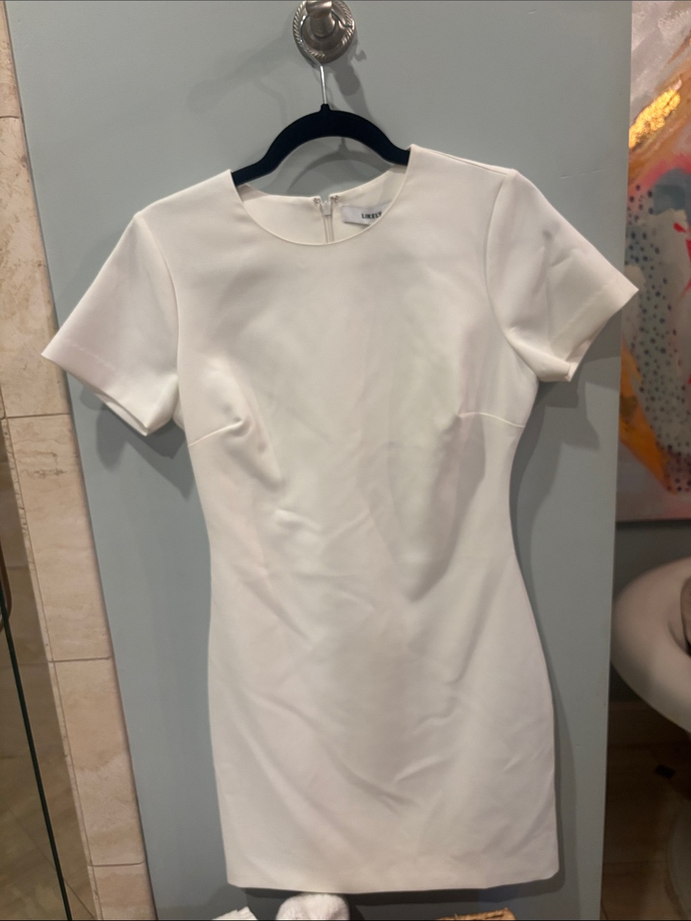 Likely White Short Sleeve Sheath Dress